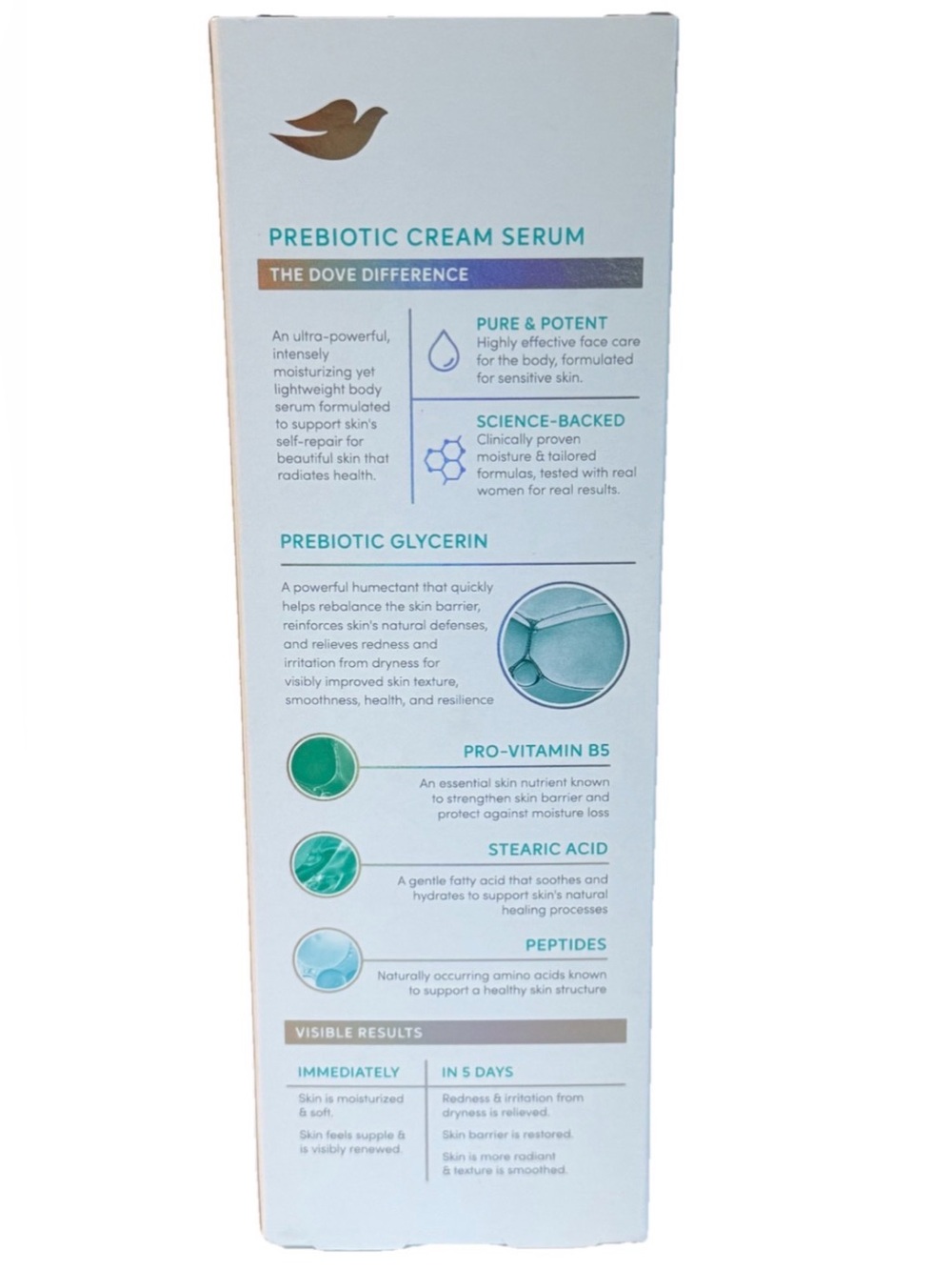 Dove Body Cream Serum Set Prebiotic + Pro-Ceramide 8oz New (2) - Picture 9 of 11